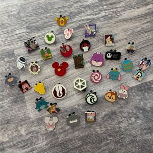 Disney Assorted Character Pins - Red, Purple, Green, Blue